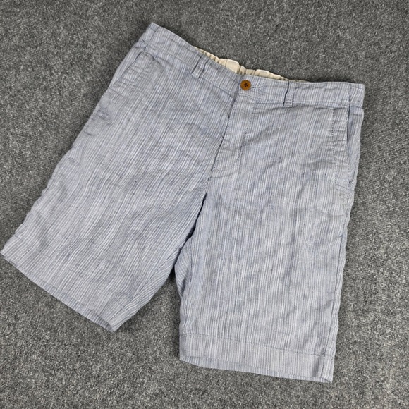 Tommy Bahama Other - Tommy Bahama Harbor Herringbone Linen Shorts Mens M Blue Stripe Drawstring